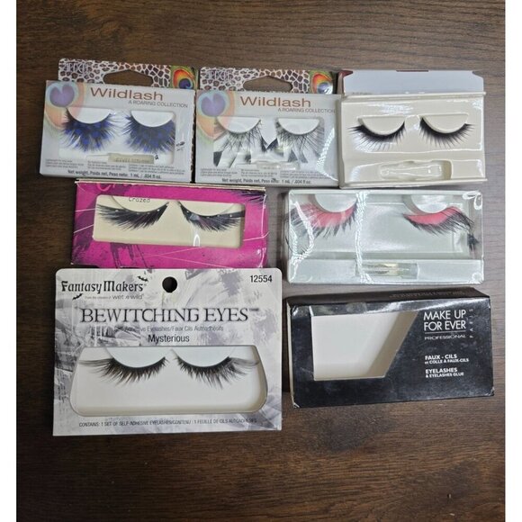 Bundle of 6 Halloween Feathers False Eyelashes - Picture 2 of 16